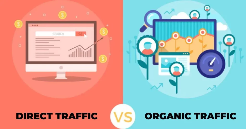 Direct traffic vs. organic traffic