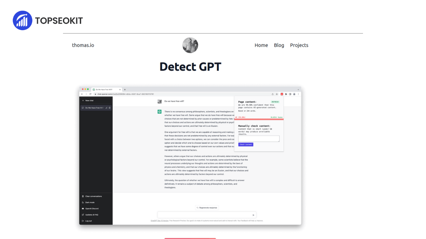Detect GPT: Chrome Extension to Identify AI Generated Content