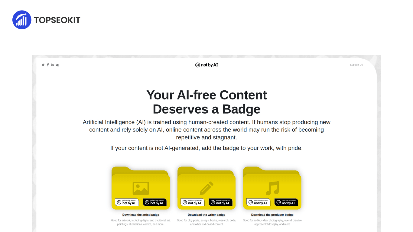 NotByAI: Badge for Human-Created Content